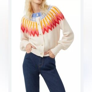 French Connection Neya Fair Isle Wool Blend Cardigan